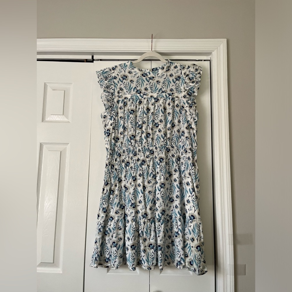 Blue floral Cotton dress size large